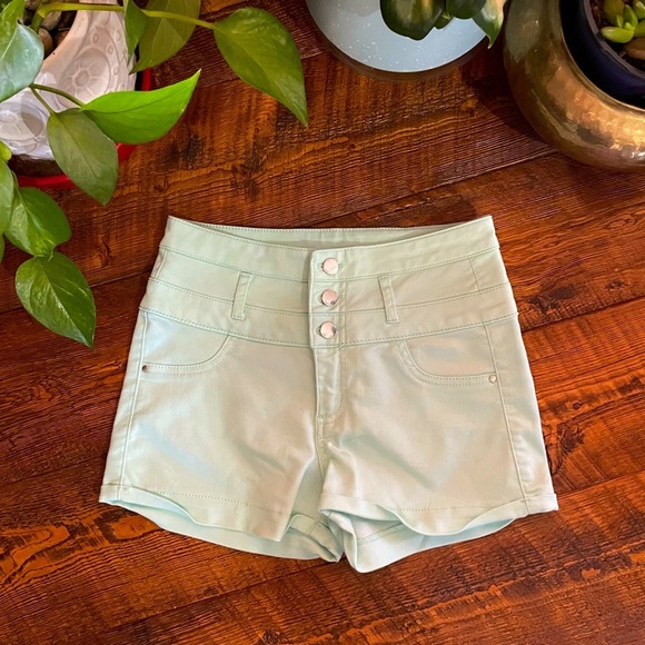 High waisted refuge shorts teal size 4 - Picture 1 of 8